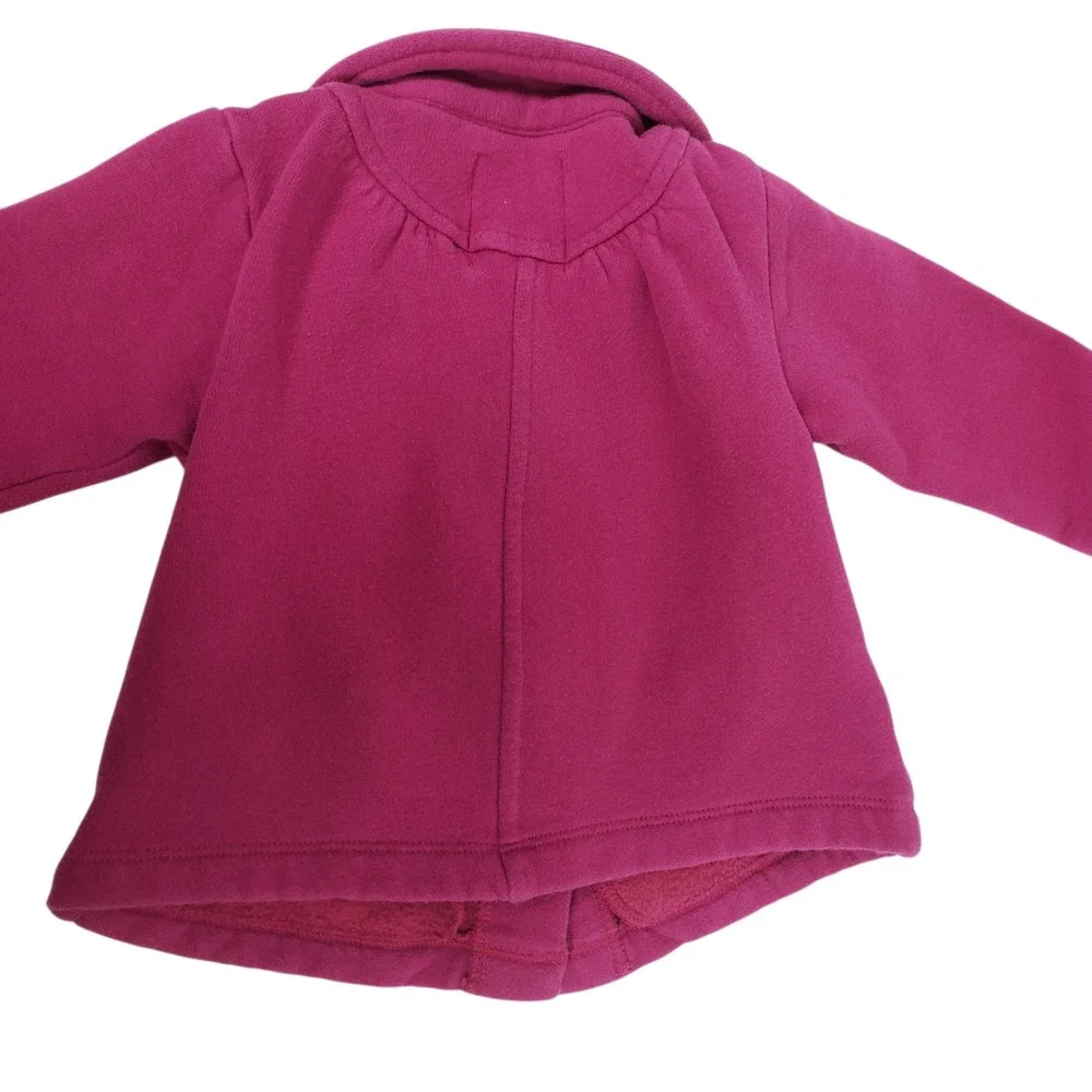 Old Navy Baby Girl Jacket‎ 6-12 Months Fuchsia  Pink Button Long Sleeve Coat